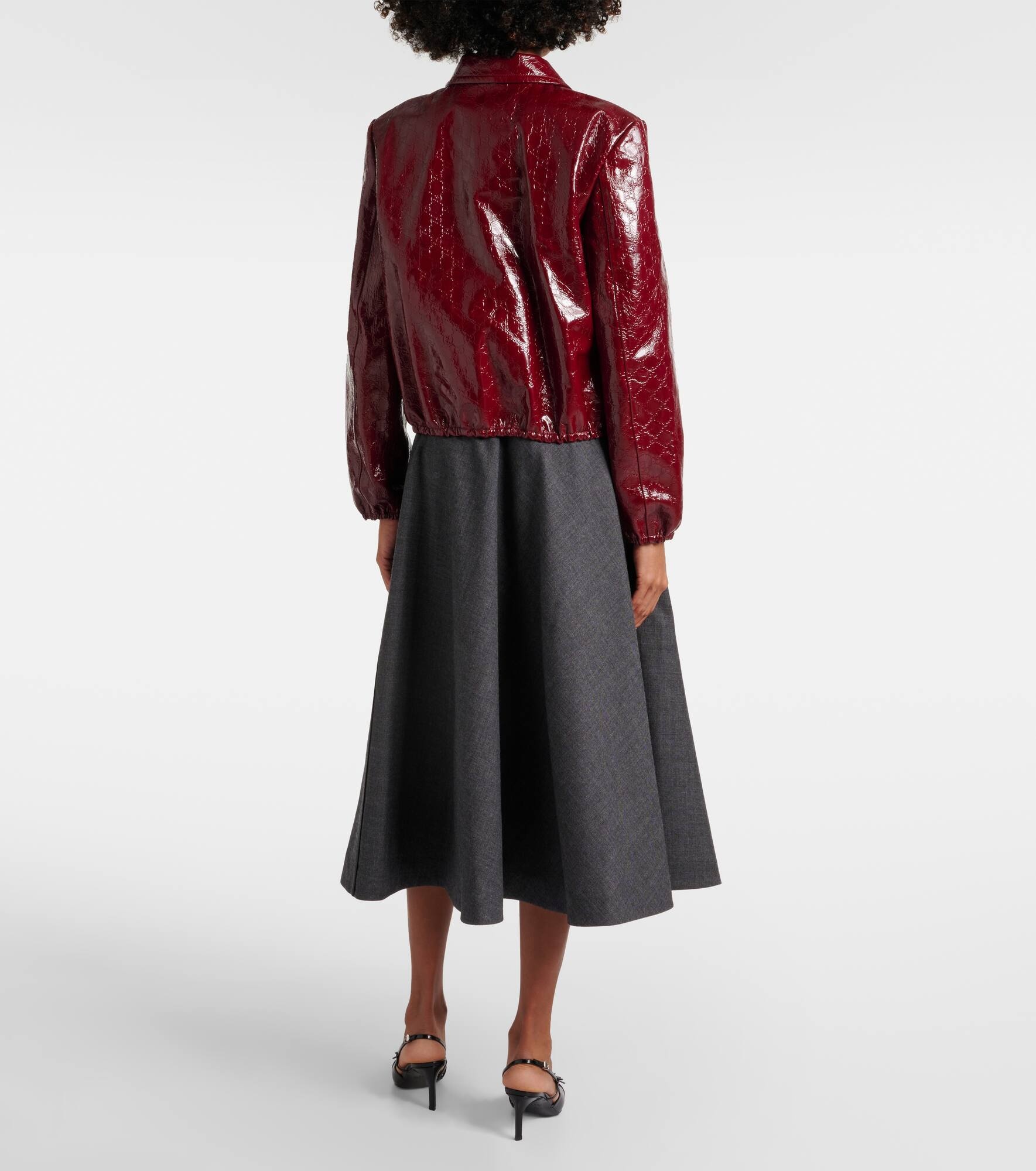 Leather bomber jacket - 3