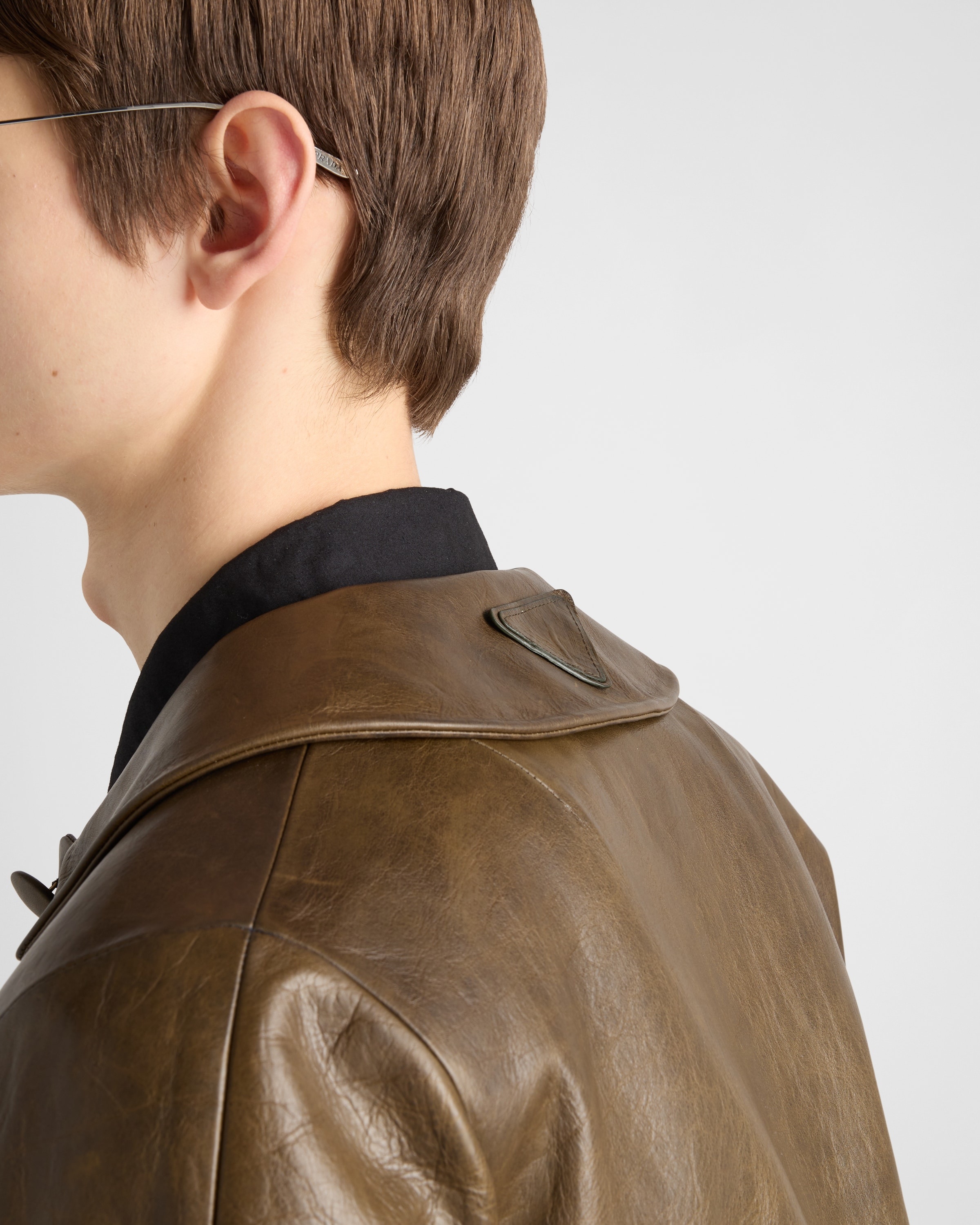 Leather blouson jacket - 4