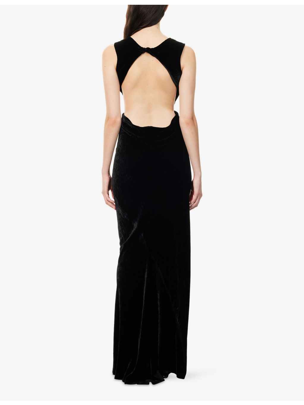 Open Back Sleeveless Woven Gown - 4