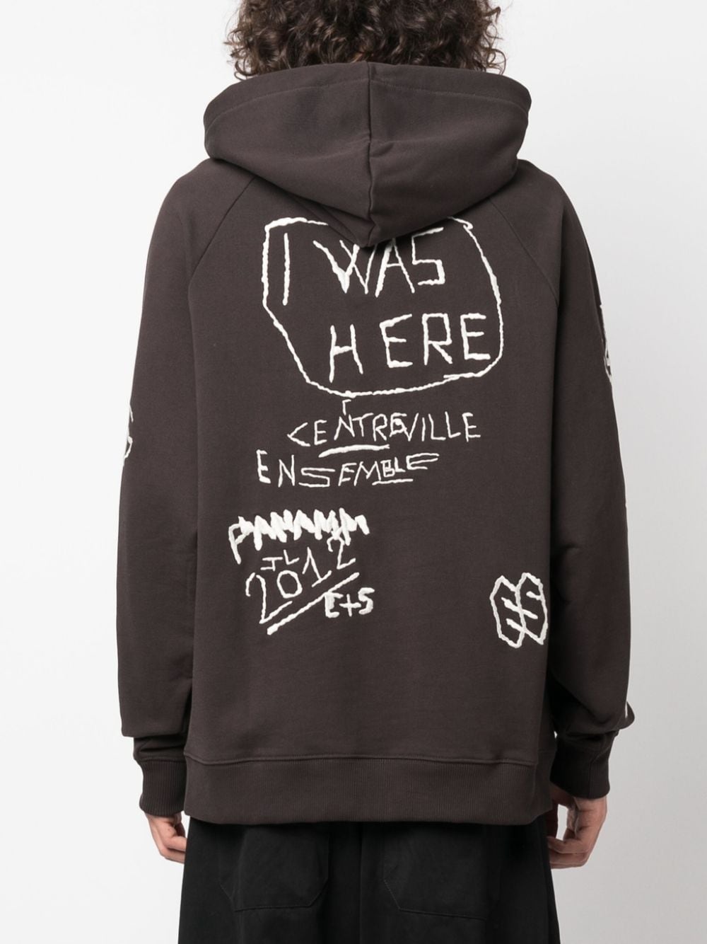 graffiti-embroidery organic cotton hoodie - 5