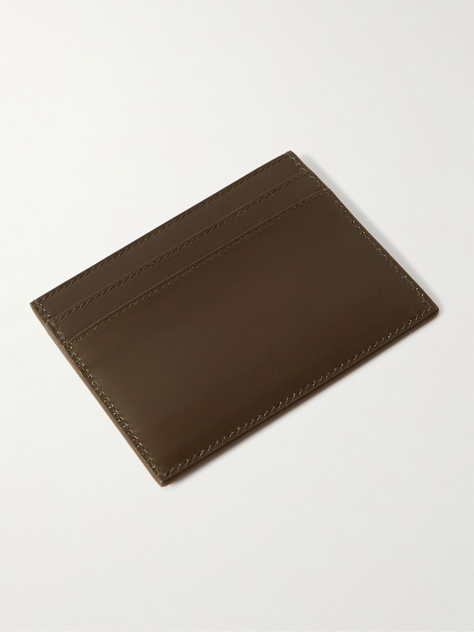 Logo-Print Leather Cardholder Dark green - 2