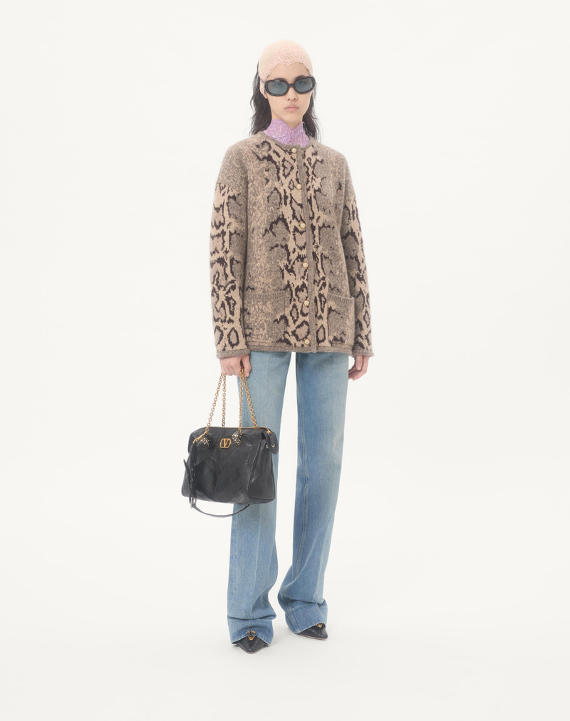 Valentino CASHMERE ANIMAL PRINT CARDIGAN outlook