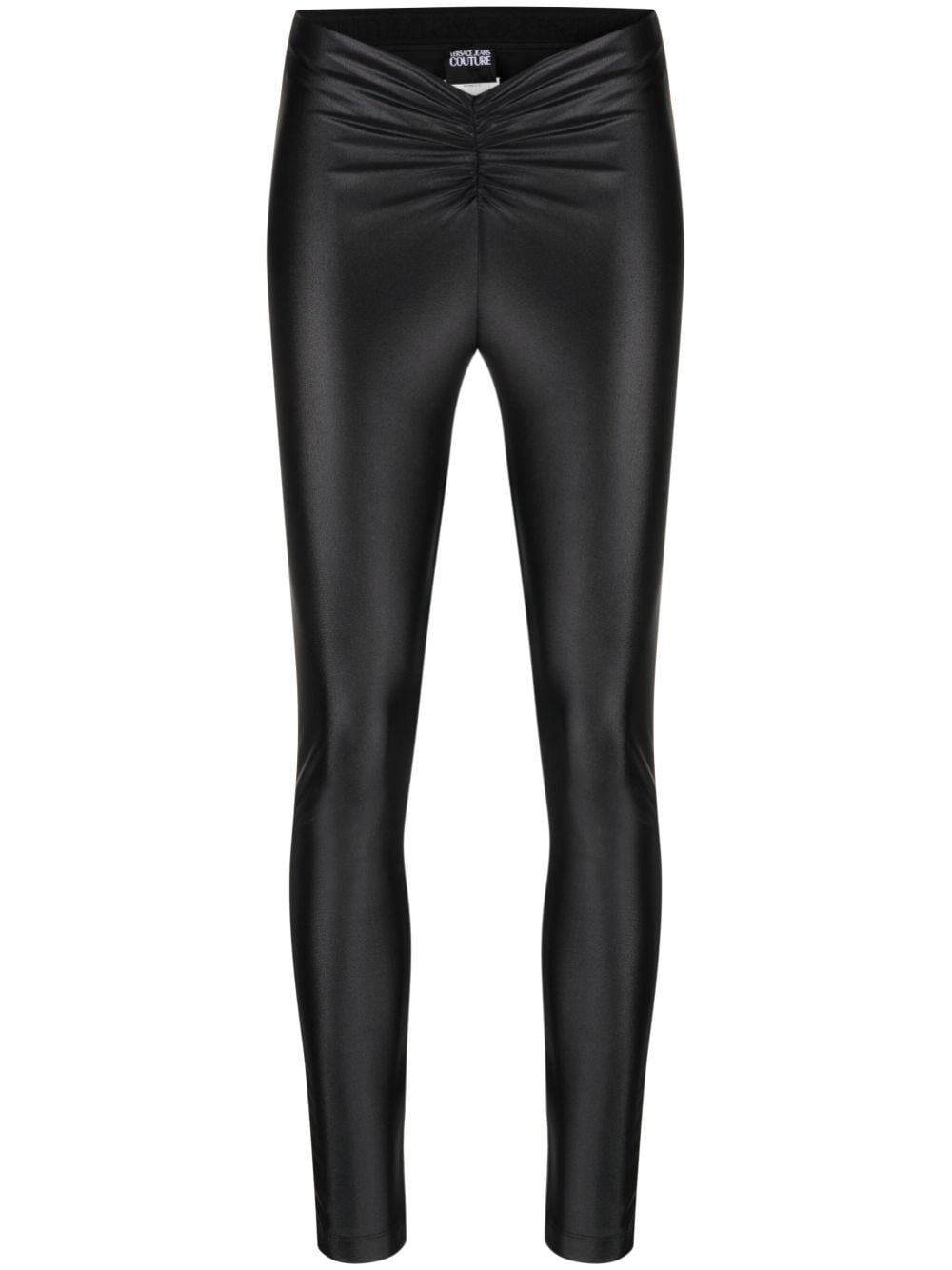 ruched coated leggings - 1