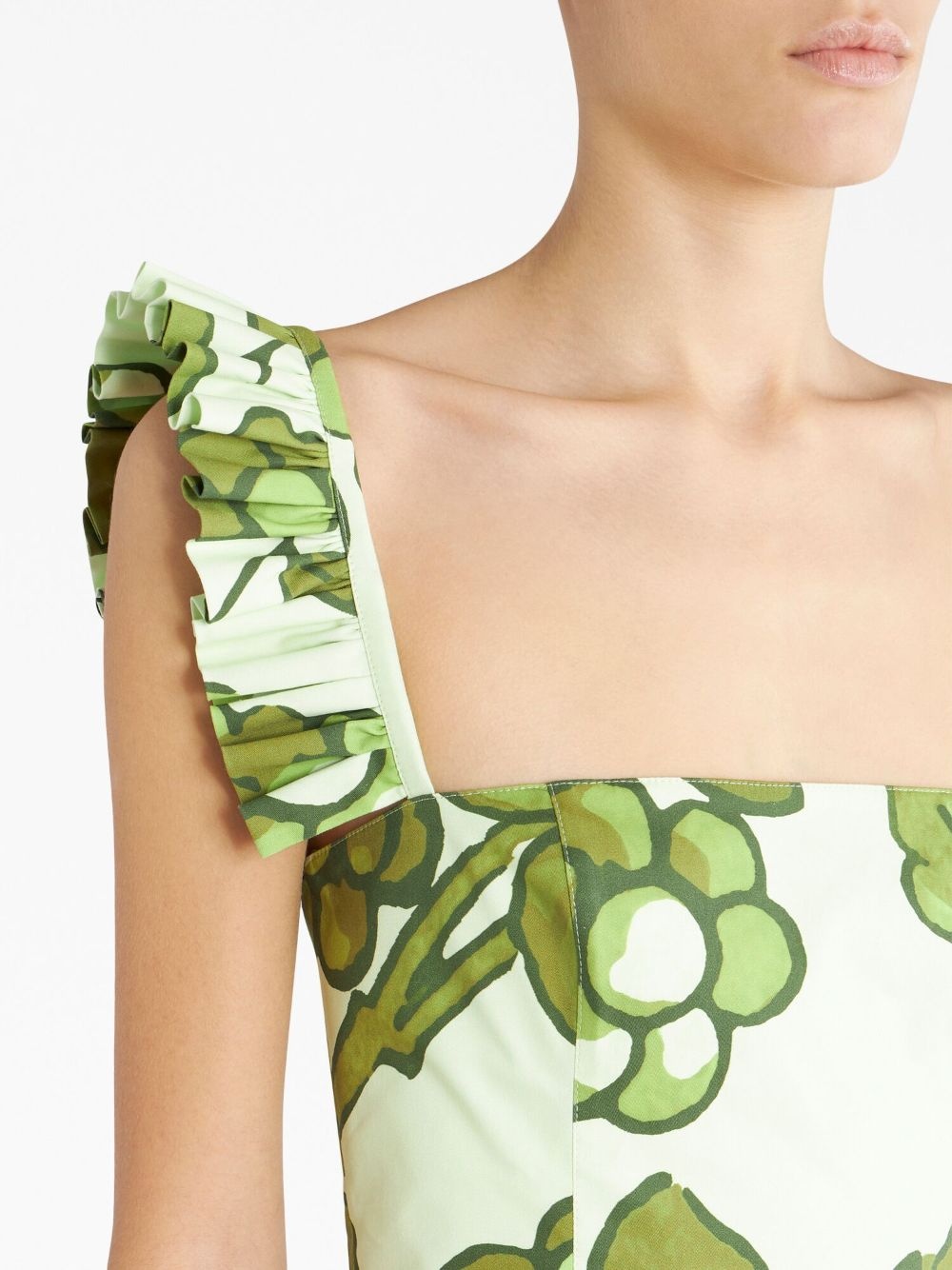 ruffled graphic-print dress - 4