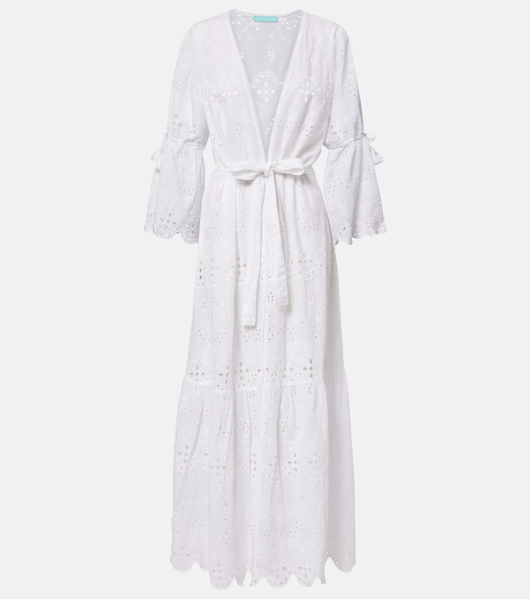 Talitha broderie anglaise belted cotton kaftan - 1