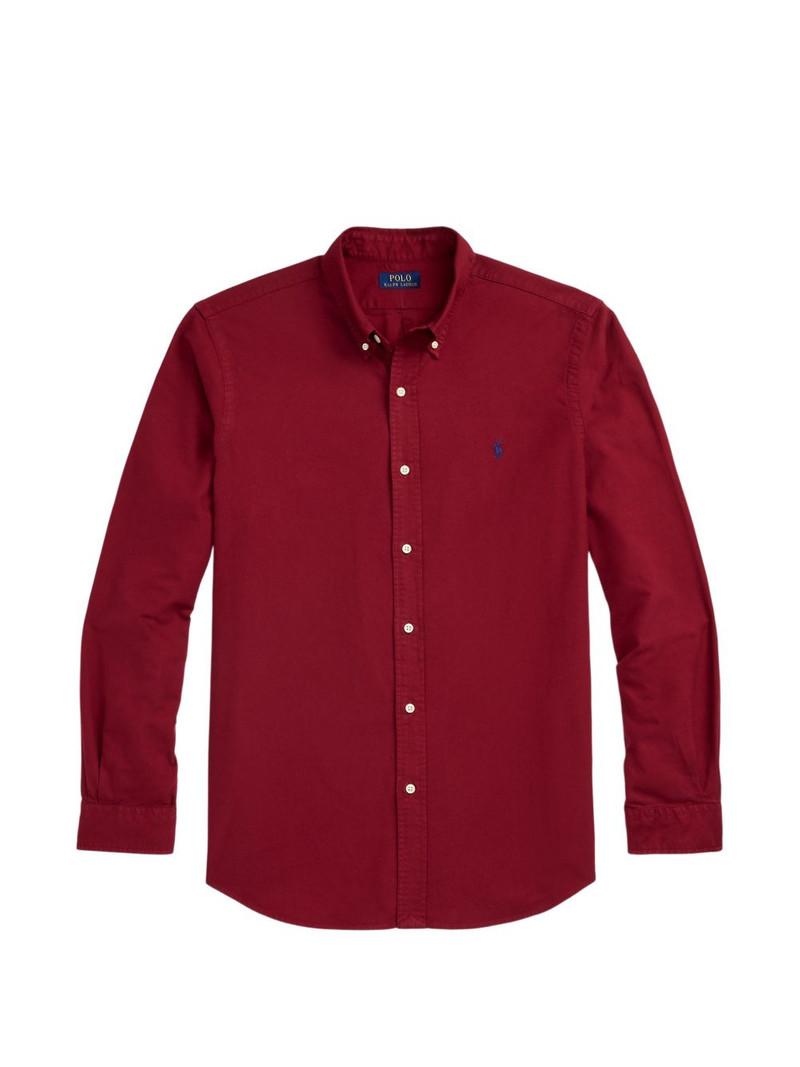 logo-embroidered button-down shirt 1