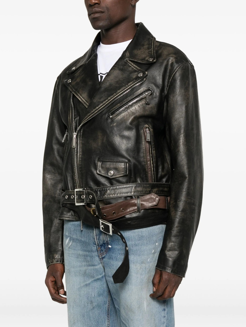 DSQUARED2 Dsquared2 Belted Leather Biker Jacket outlook