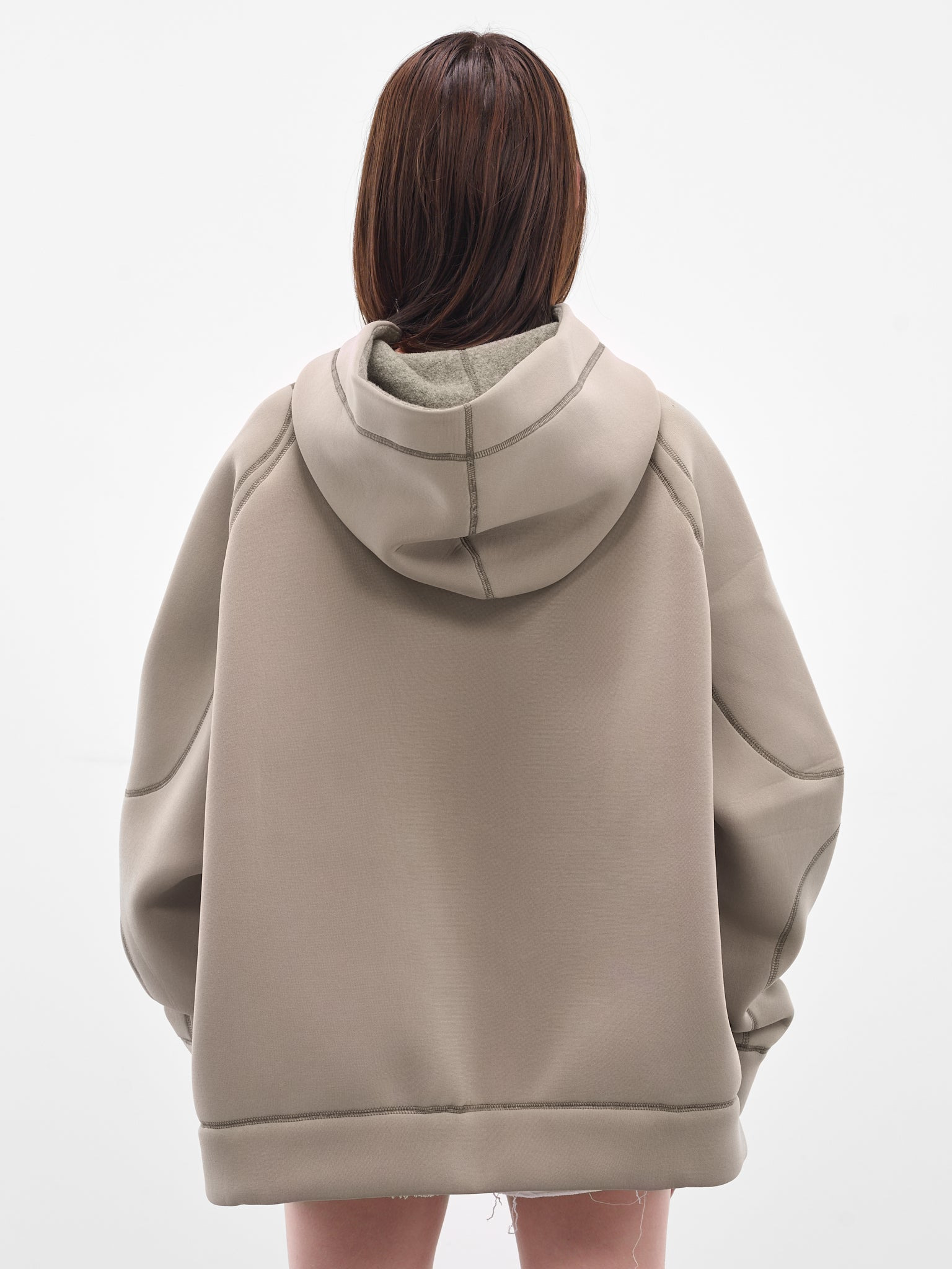 Gray Reversible Oversized Zip Hoodie - 3