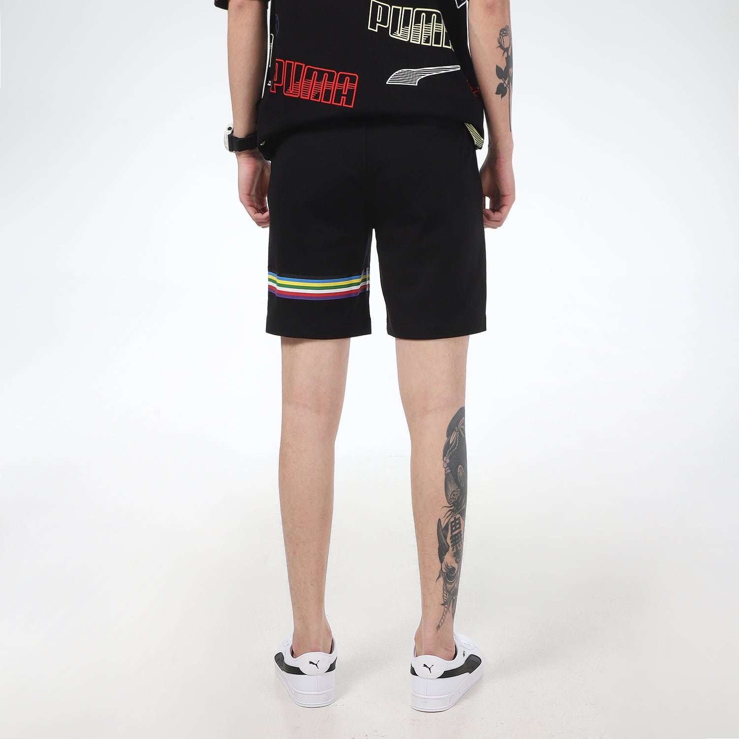 PUMA INTL Graphic Shorts 'Black White' 531308-01 - 4