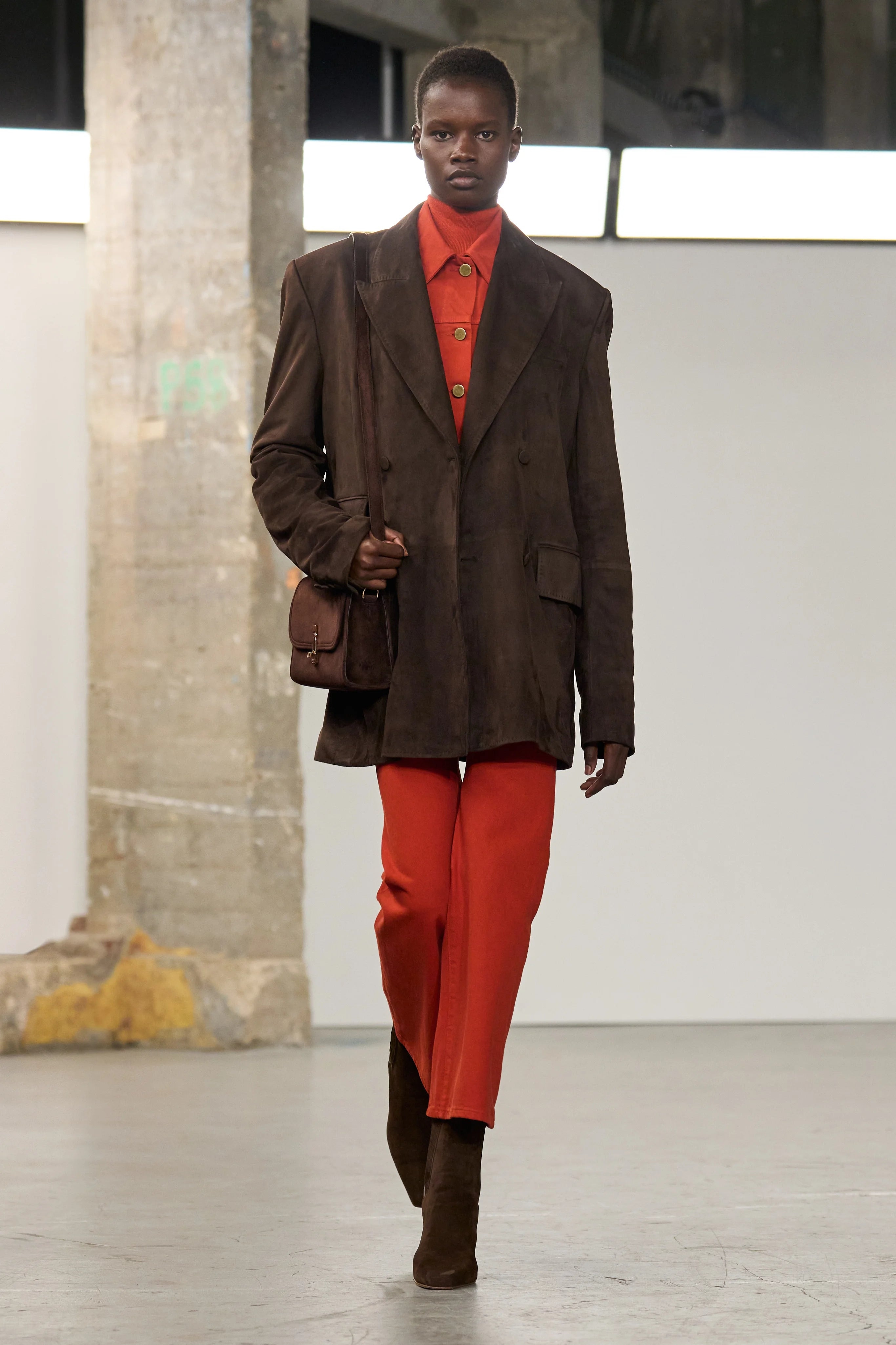 Ezra Bootcut Cropped Jean in Antelope Orange Recycled Cotton Denim - 2