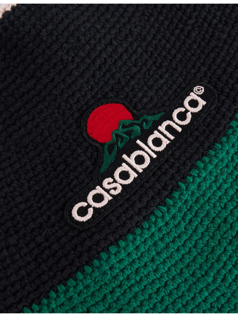 CASABLANCA Striped Crochet Cotton Hat outlook