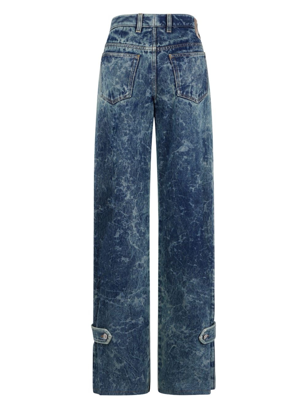 washed wide-leg jeans - 7