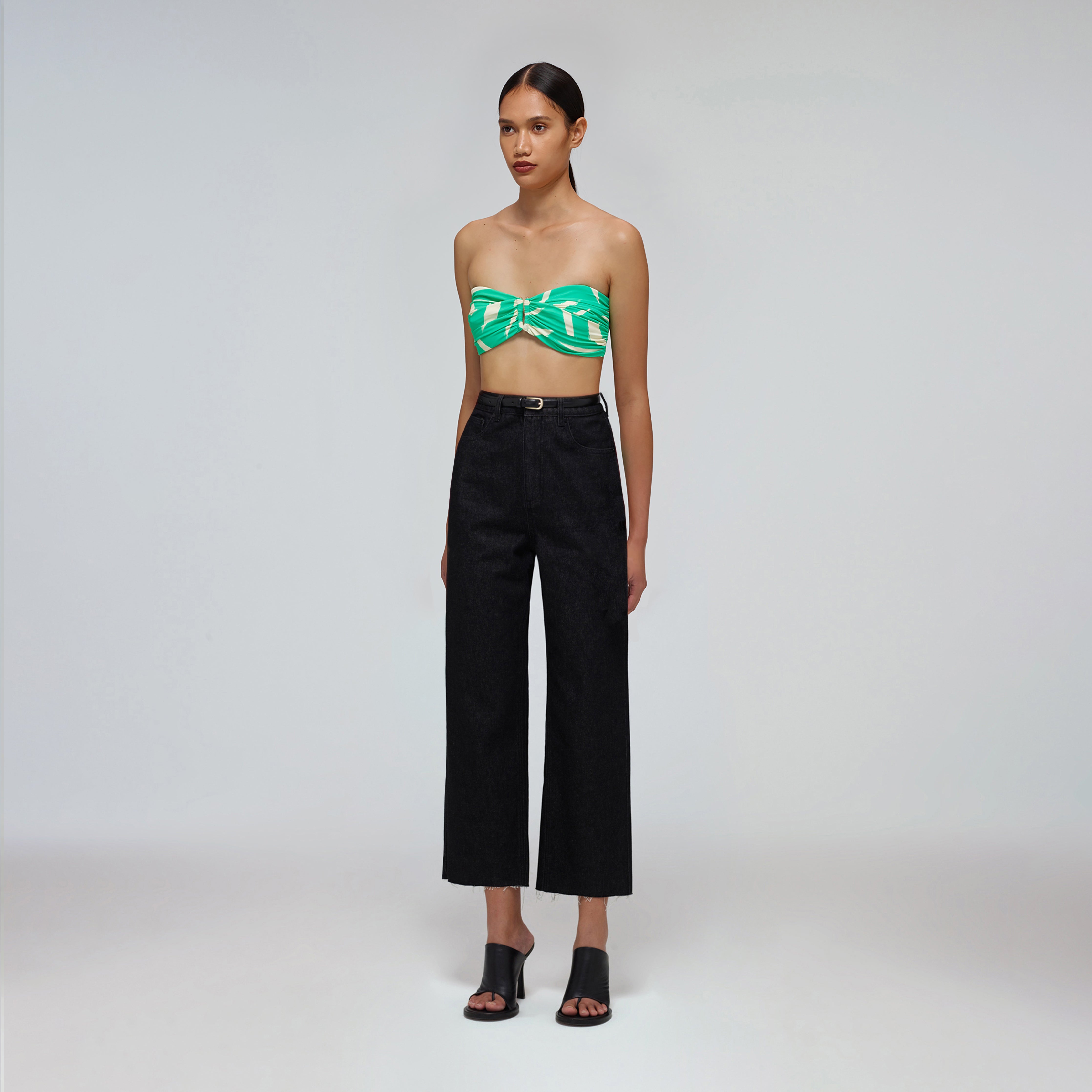 Mint Brushstroke Bandeau Bikini Top - 2