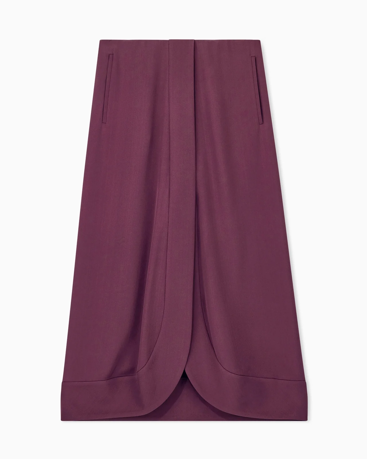 SKIRT IN TRIPLE SILK GEORGETTE WITH FRONT SLIT - 1