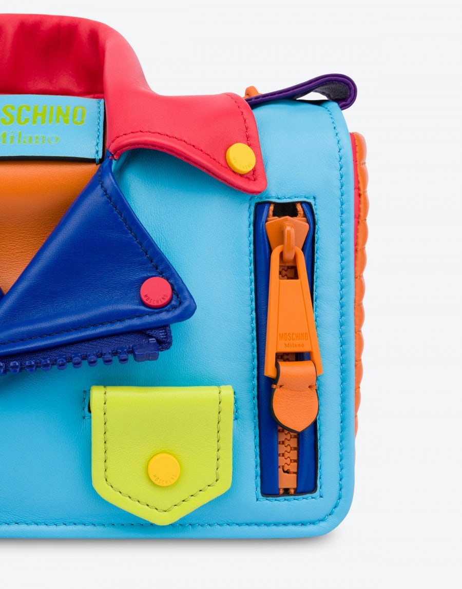 COLOR BLOCK NAPPA BIKER BAG - 4