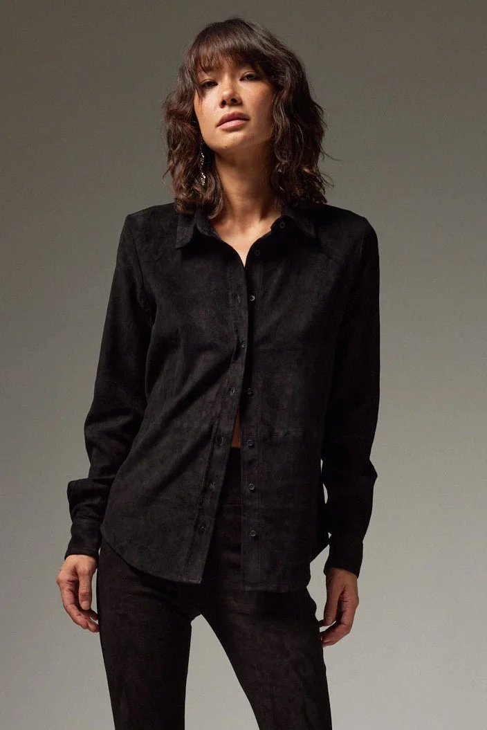 FONDA SUEDE BUTTON DOWN - 1