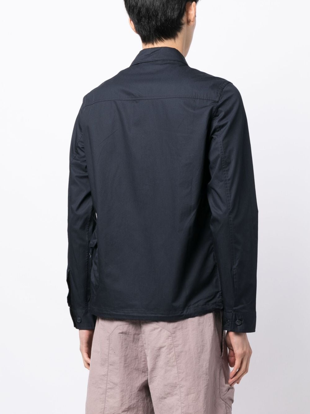 zipped cotton shirt jacket - 4