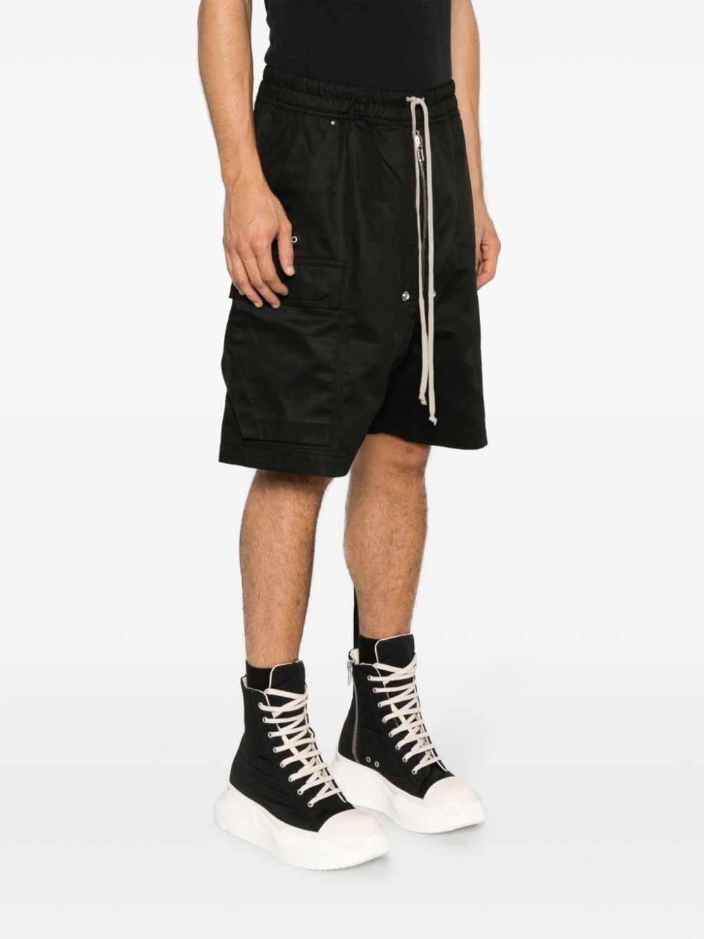 drawstring cargo shorts - 3