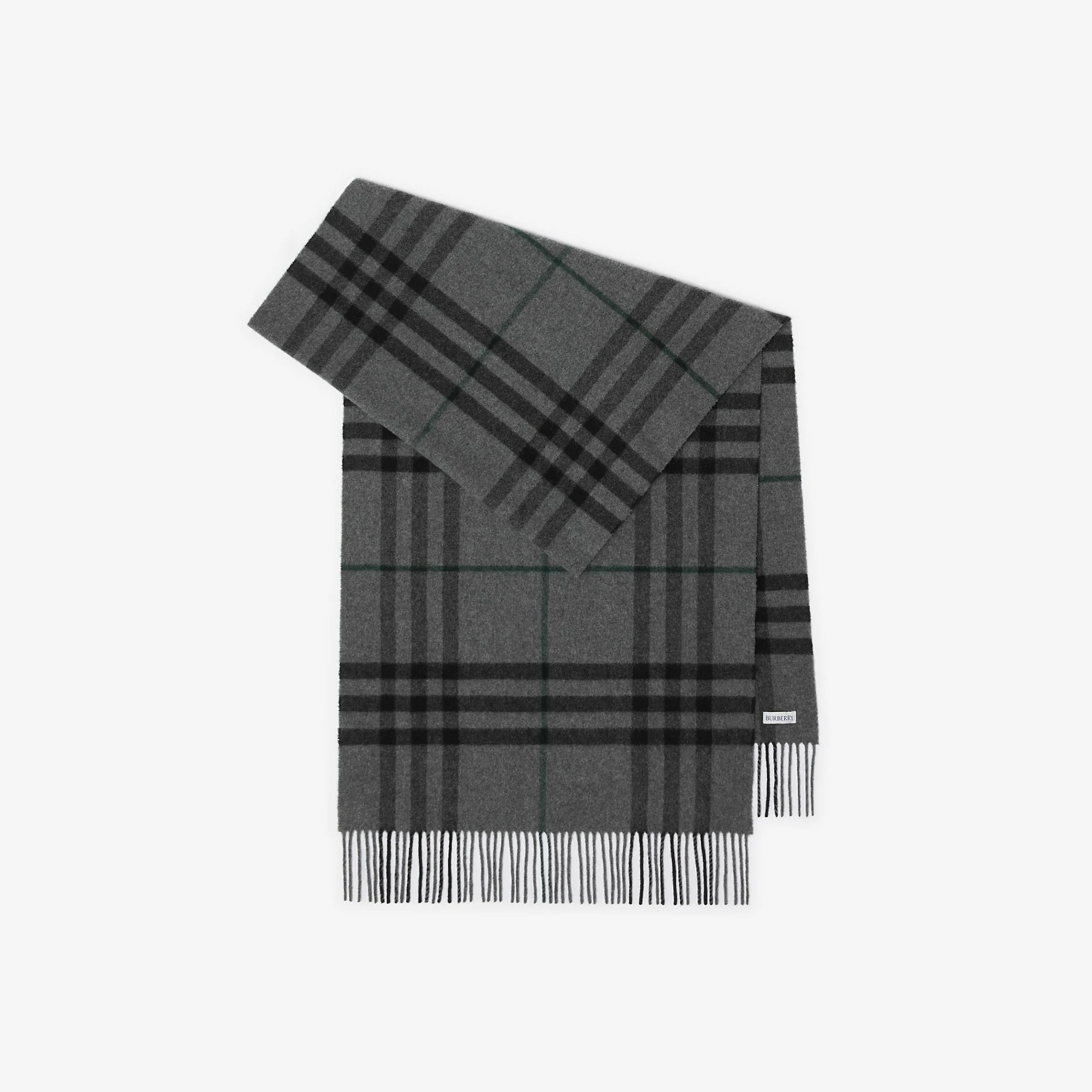 Wide Check Cashmere Scarf - 1