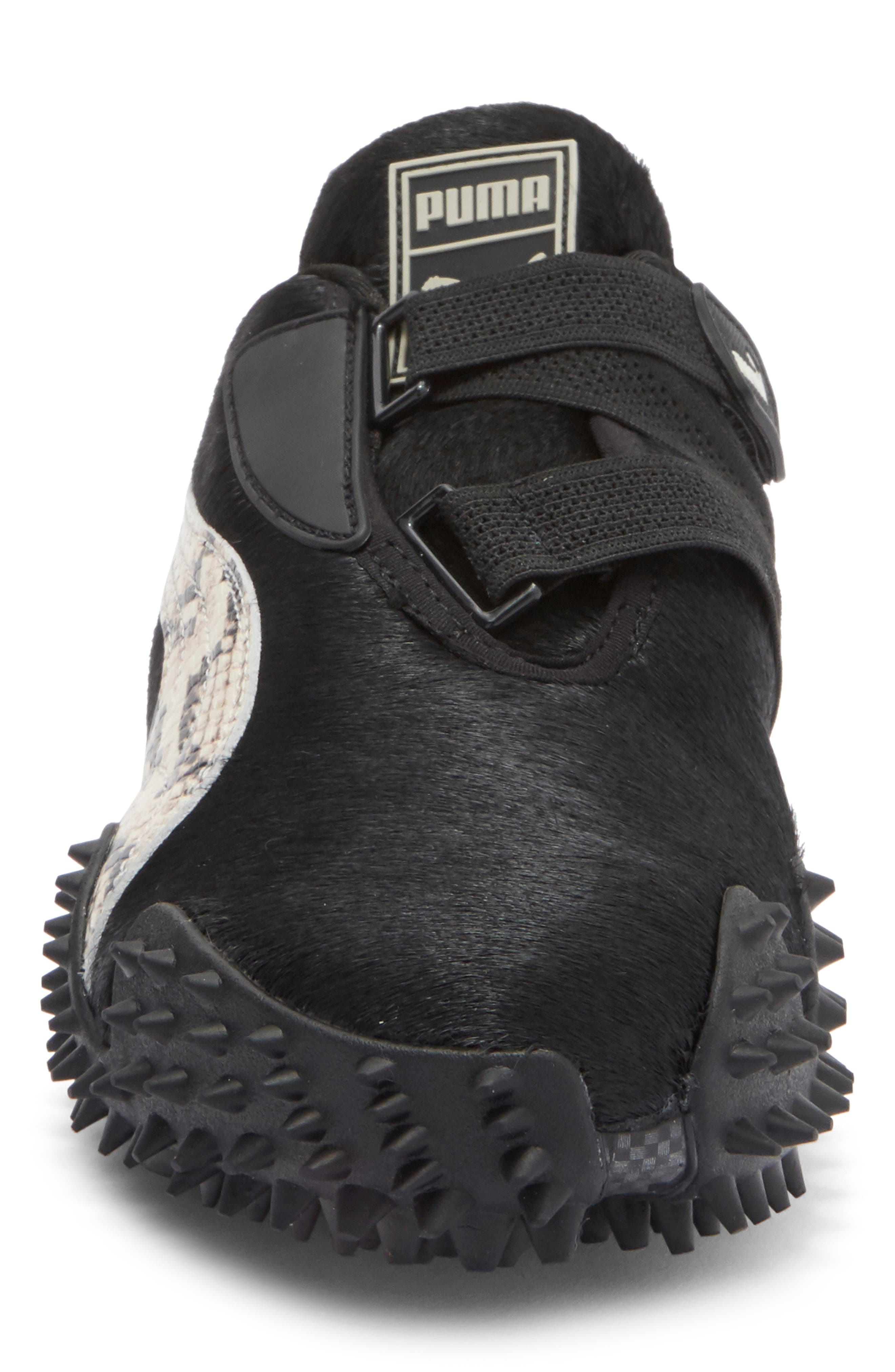 PUMA x A$AP Rocky Genuine Calf Hair Mostro Sneaker in Black Calf Hair/Desert Dust at Nordstrom - 4