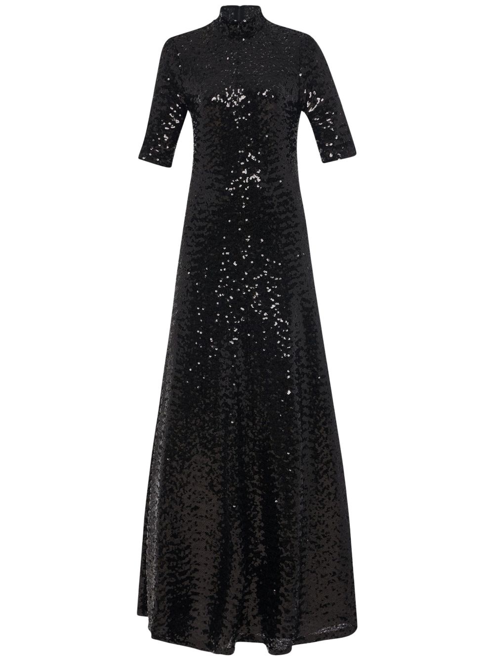 zip-up turtleneck gown - 1