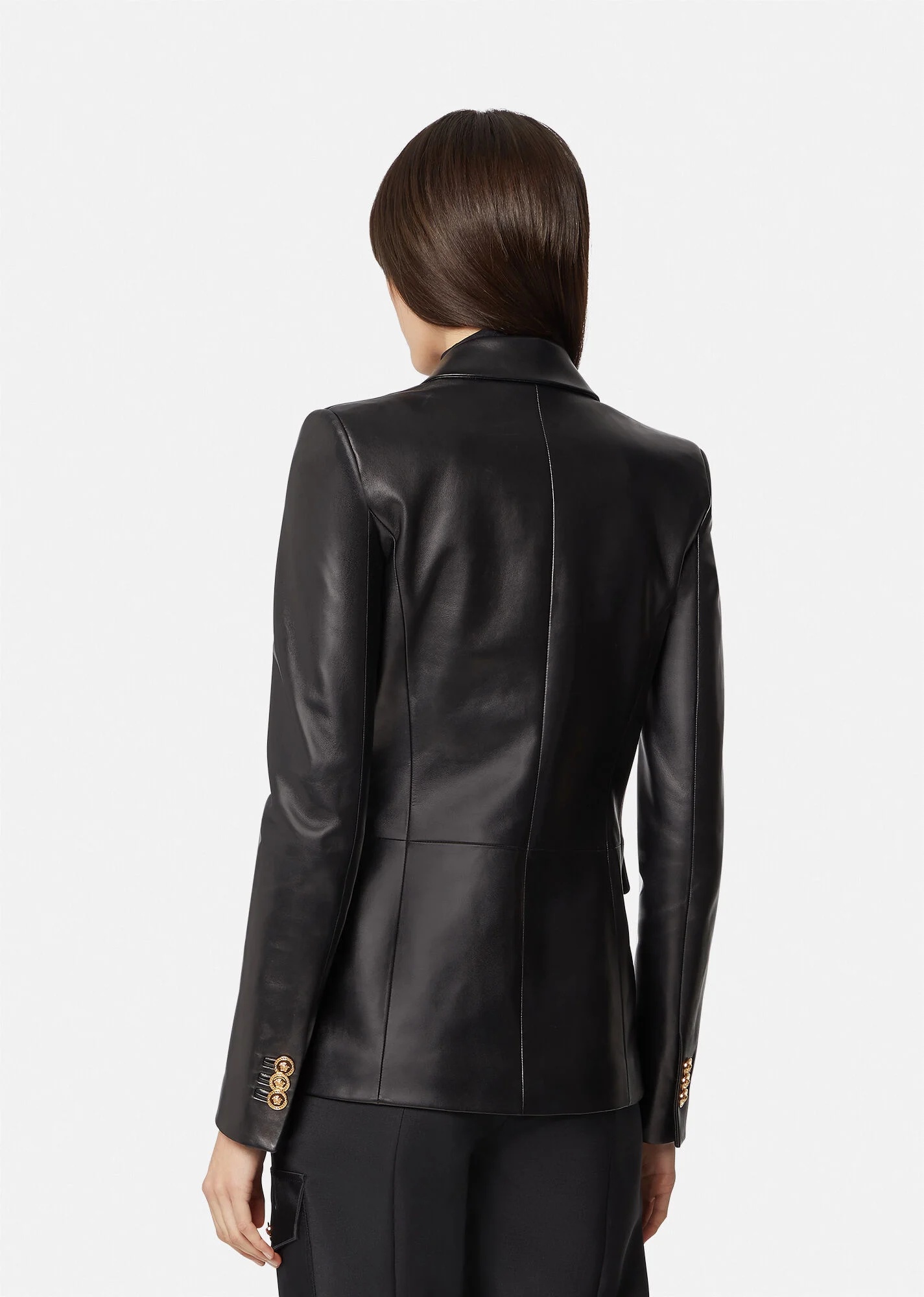 Medusa Nappa Leather Blazer - 4
