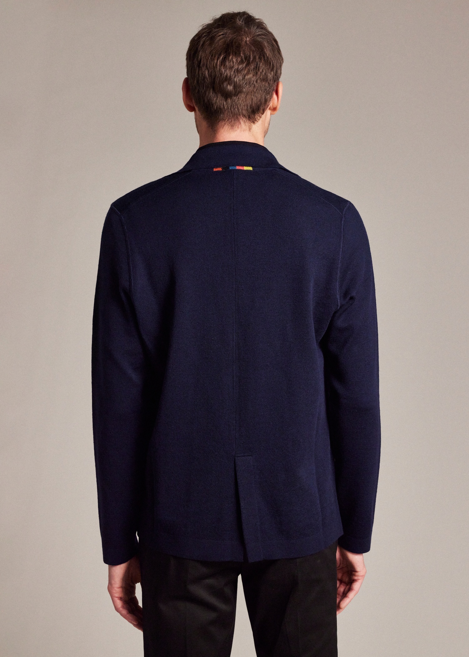 Dark Navy Merino Wool Cardigan Blazer - 10