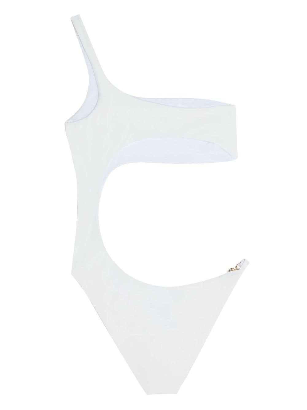 Medusa-plaque cut-out swimsuit - 2