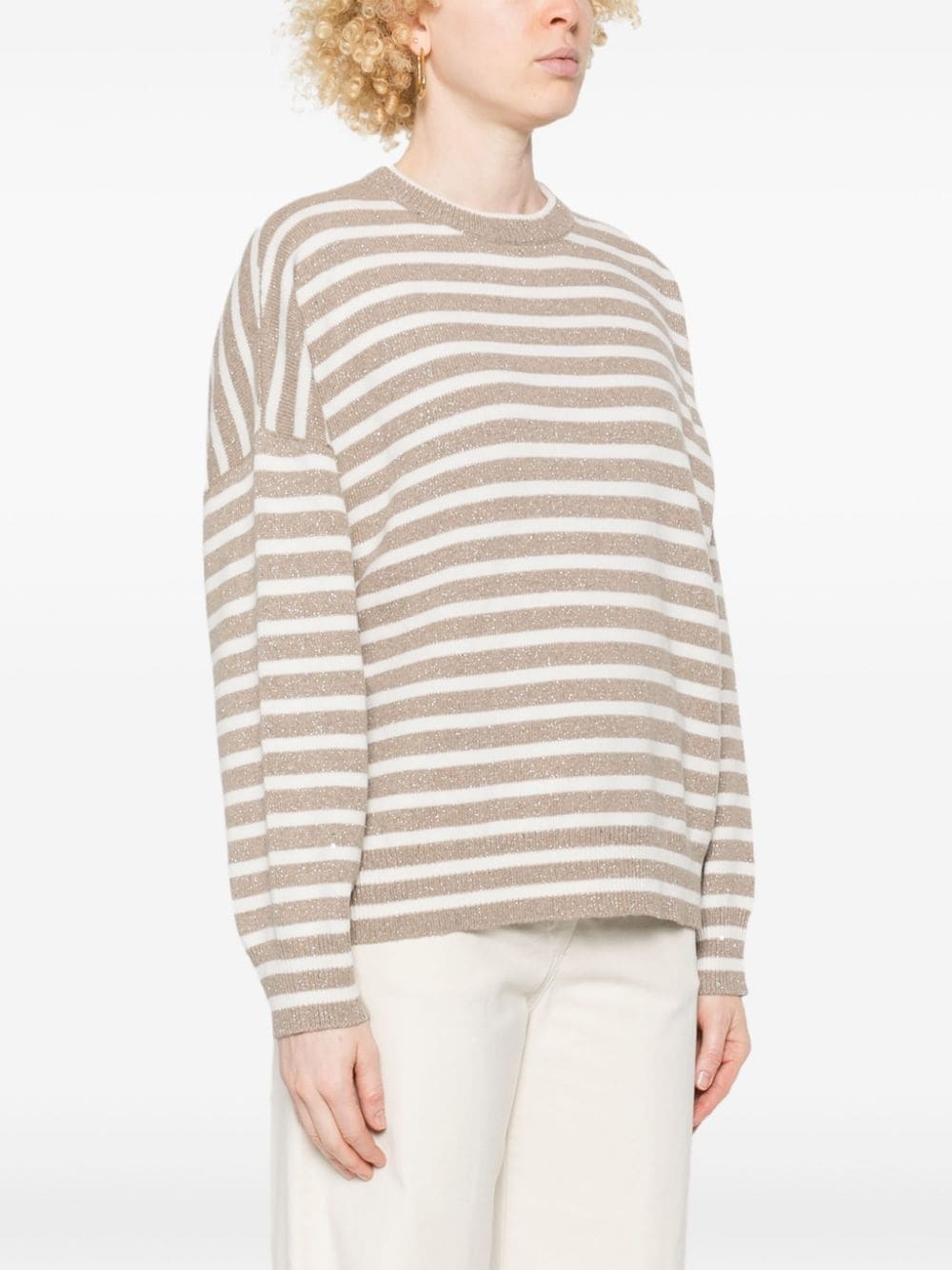 stripe-pattern jumper - 3