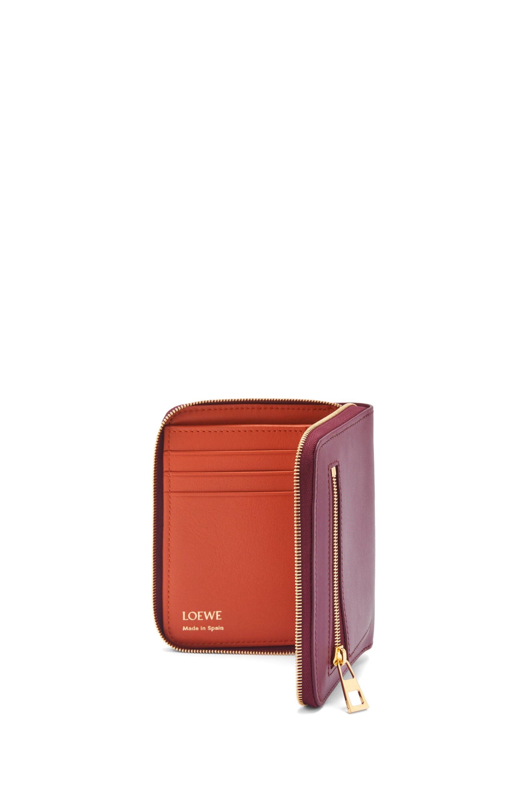 Knot compact zip around wallet in shiny nappa calfskin - 3