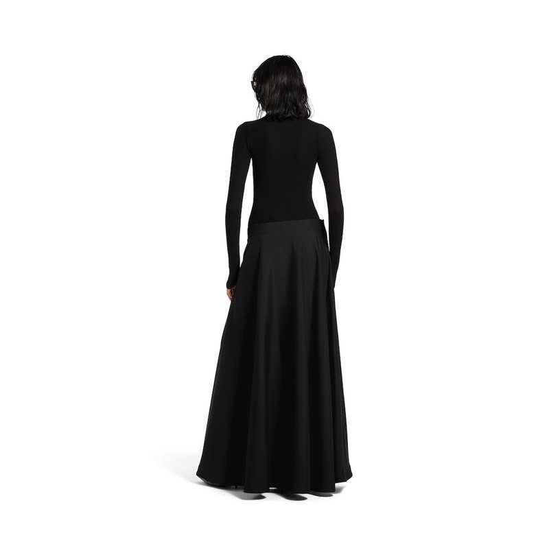 Women's Low Waist Maxi Skirt in Black 4