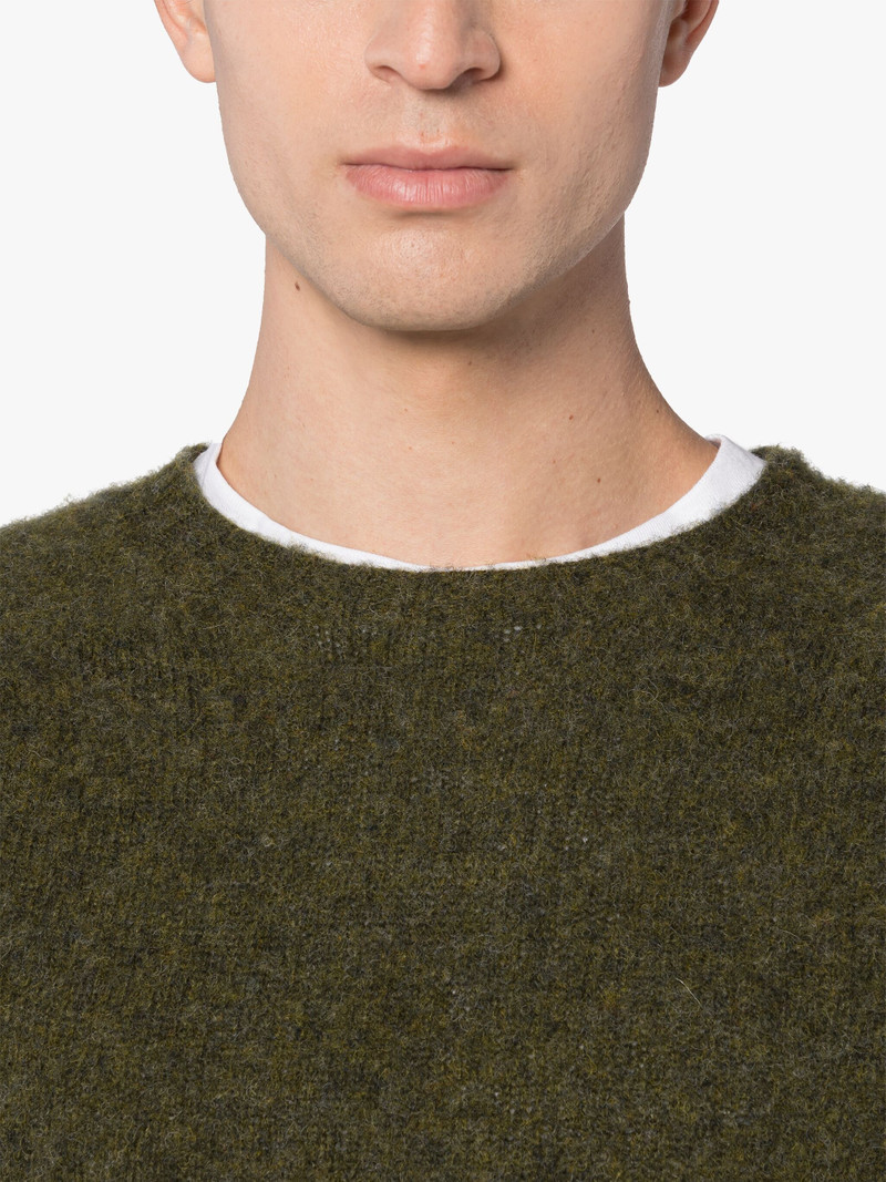 HUTCHINS DARK GREEN WOOL CREWNECK SWEATER 5