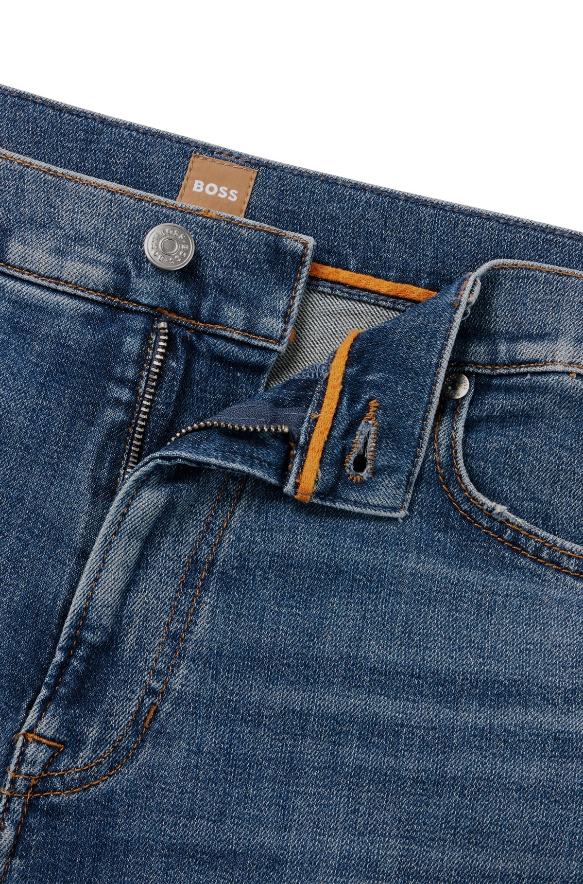 SLIM-FIT JEANS IN BLUE STRETCH DENIM - 6