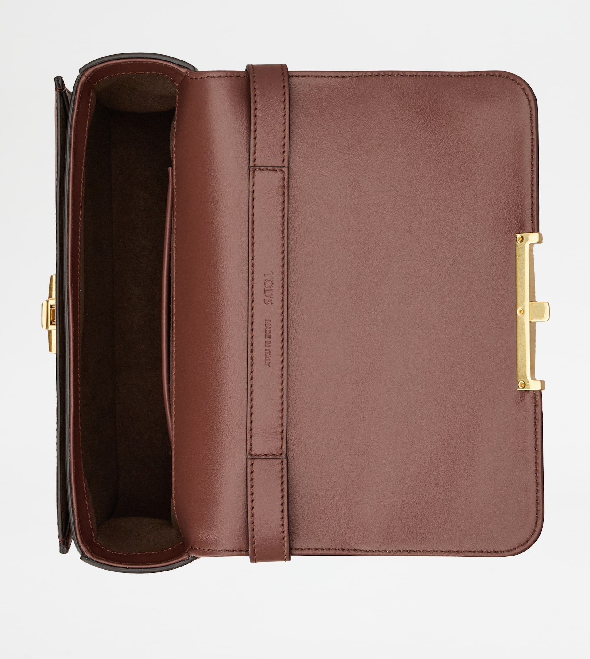 T TIMELESS CROSSBODY BAG IN LEATHER MINI - BROWN - 4