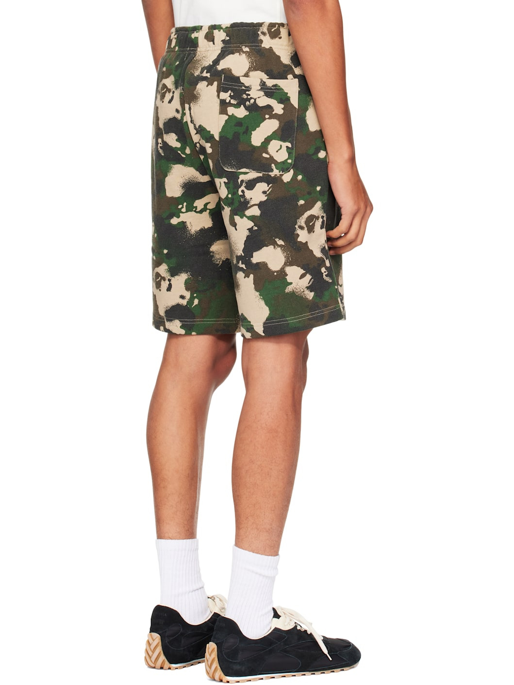Green Map Camo Regular Fit Shark Sweat Shorts - 3
