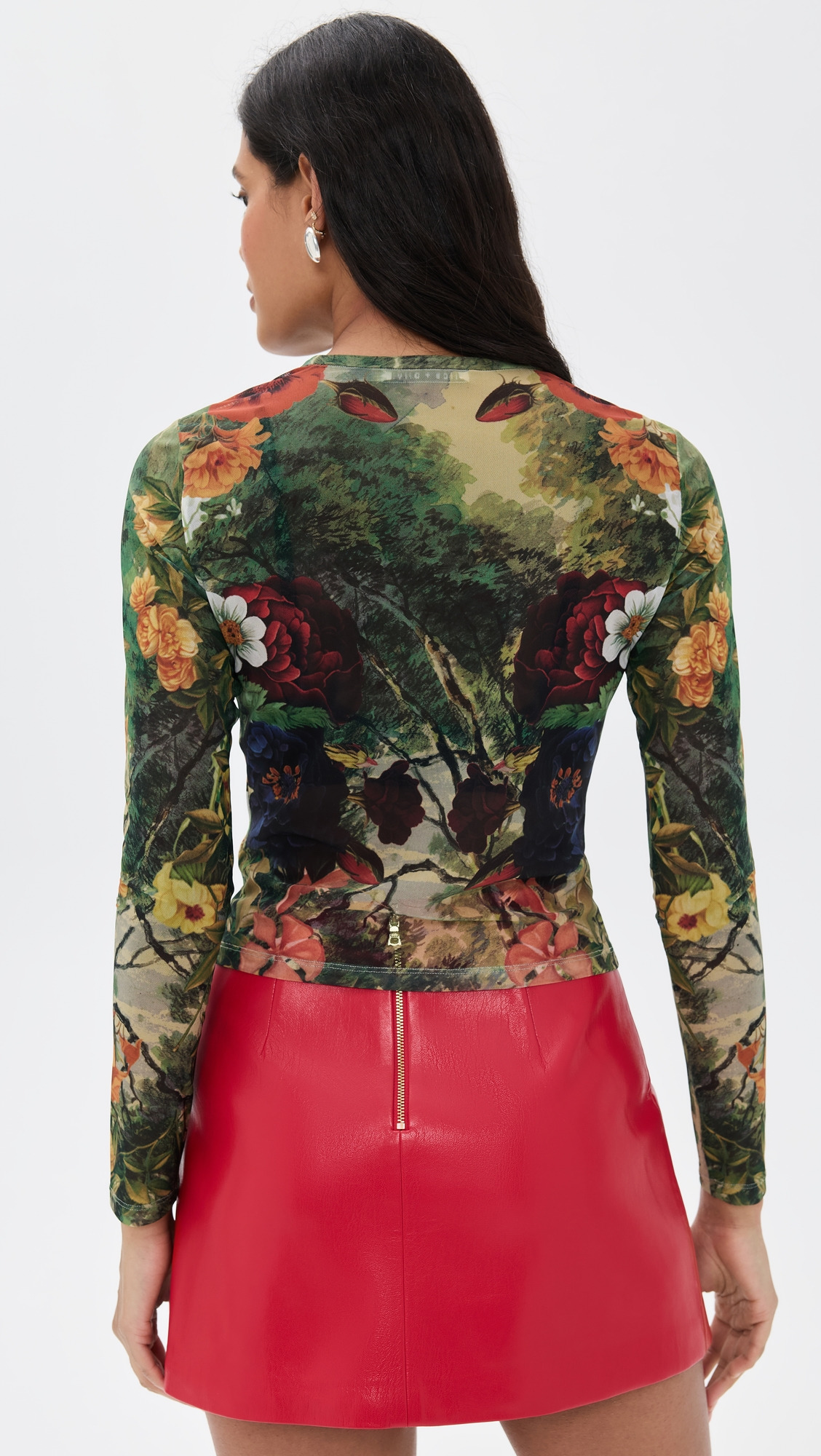 Delaina Printed Mesh Crop Top - 2