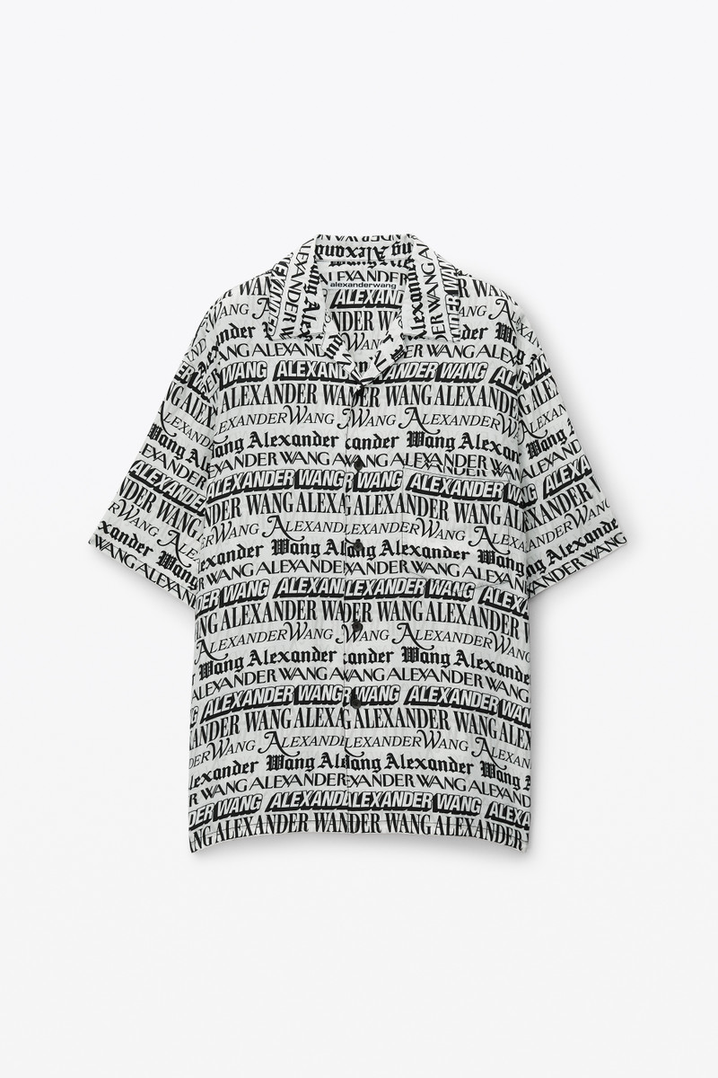 Newspaper Print Camp Shirt 1