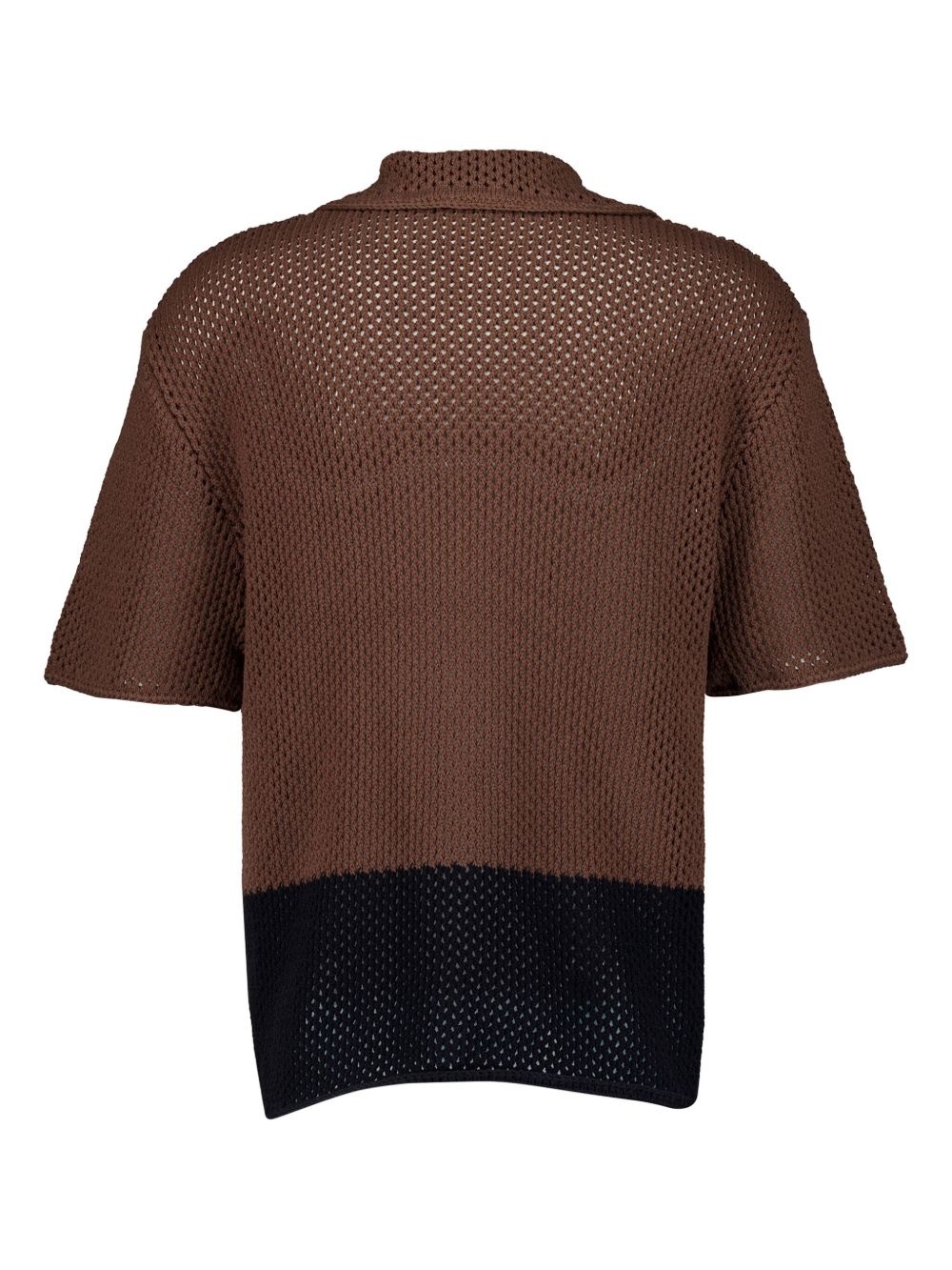 two-tone crochet polo shirt - 2