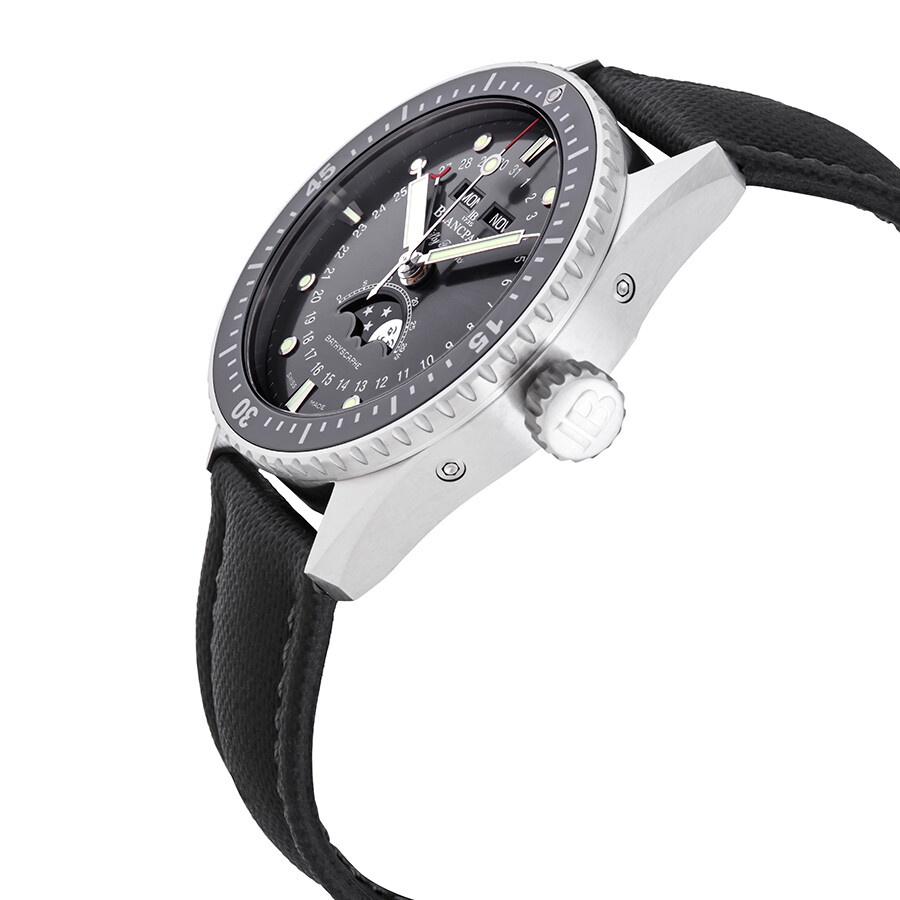 Blancpain Fifty Fathoms Bathyscaphe Quantieme Automatic Grey Dial Men's Watch 5054-1110-B52A - 2