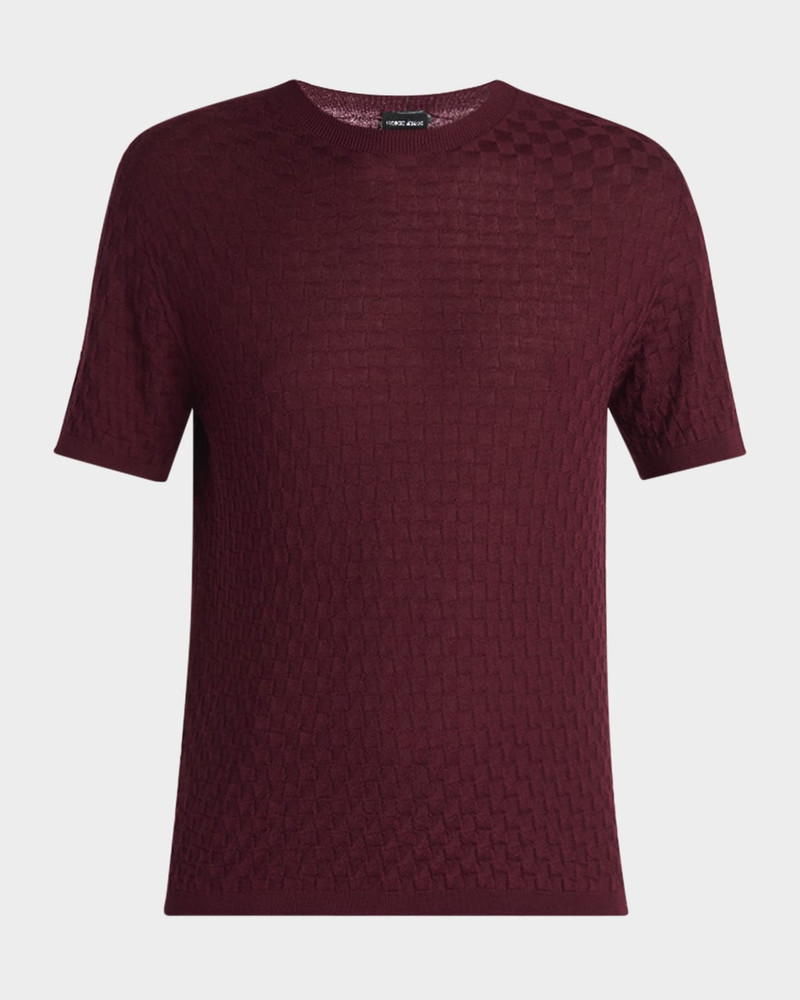 Men's Woven Quadrant Cashmere and Silk Crewneck Sweater 1