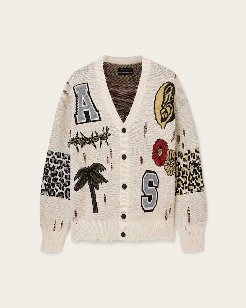 FOXX JACQUARD OVERSIZED CARDIGAN - 1