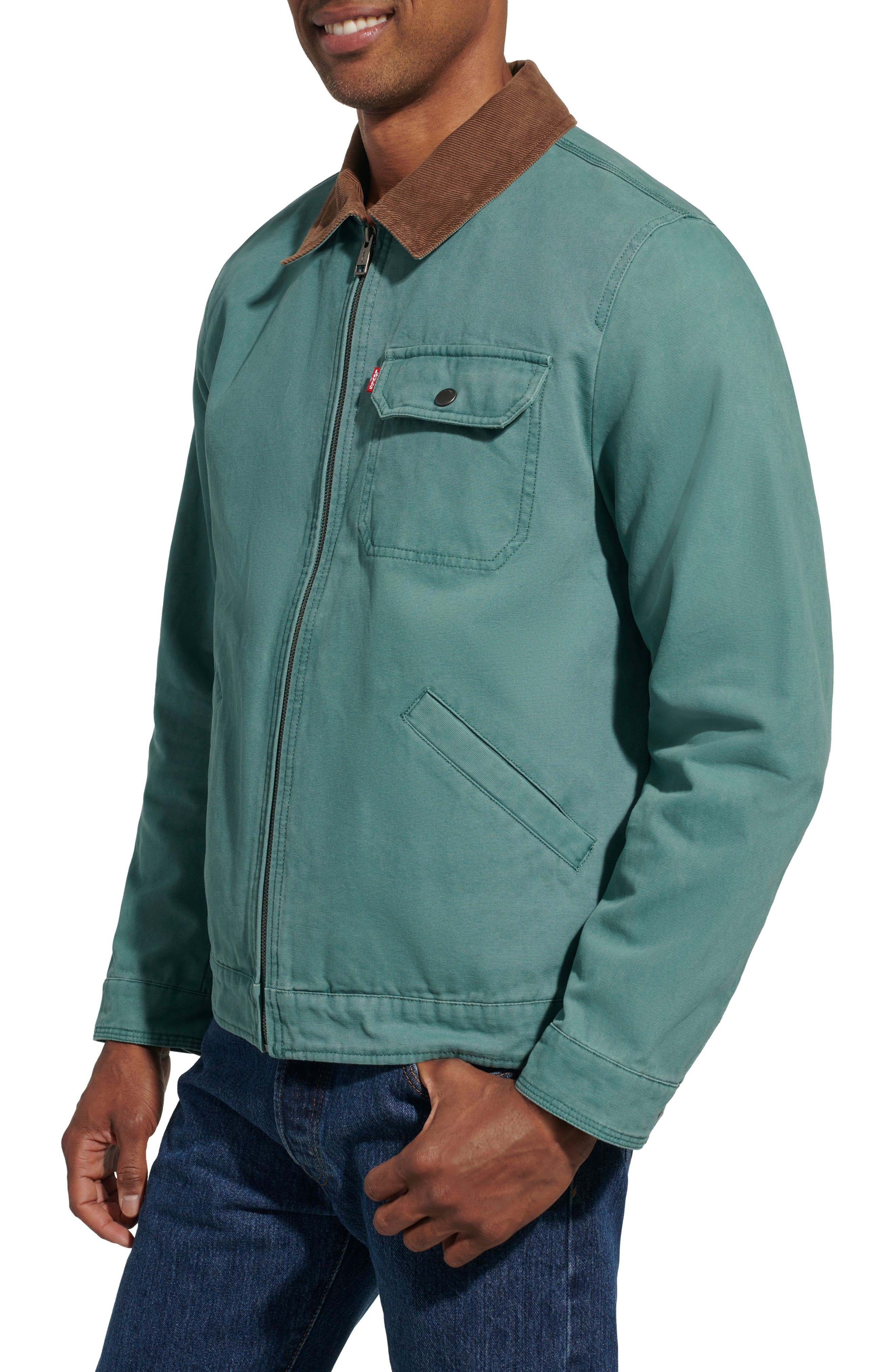 levi's Lightweight Cotton Twill Utility Jacket in North Atlantic at Nordstrom - 3