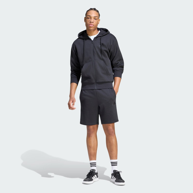 Essentials 3-Stripes Fleece Shorts 4
