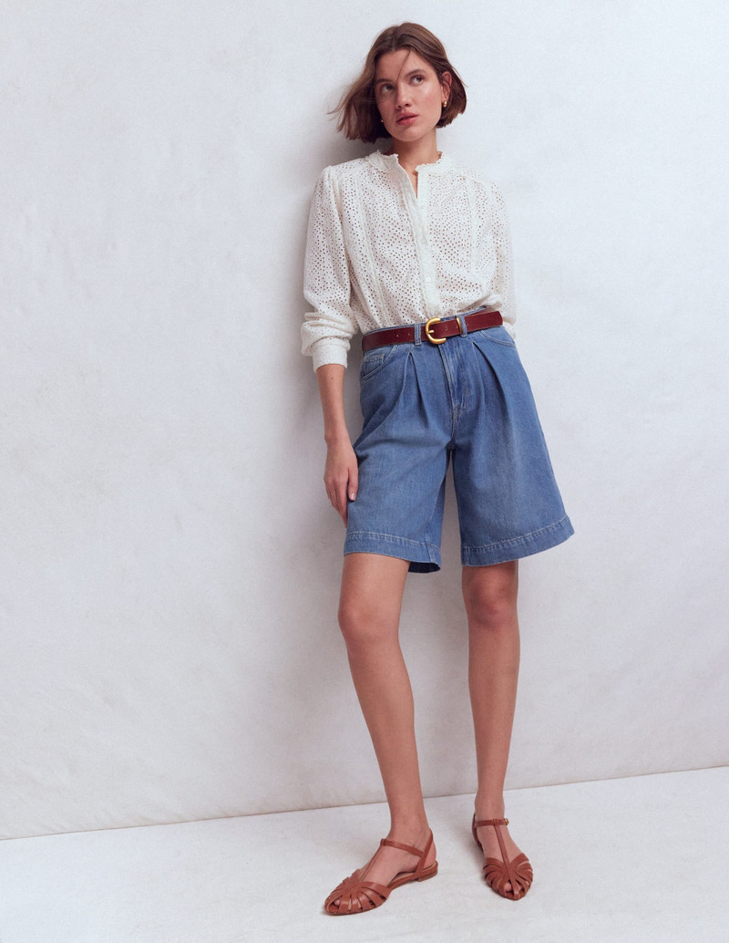 BODEN Denim Bermuda Short-Light Vintage outlook