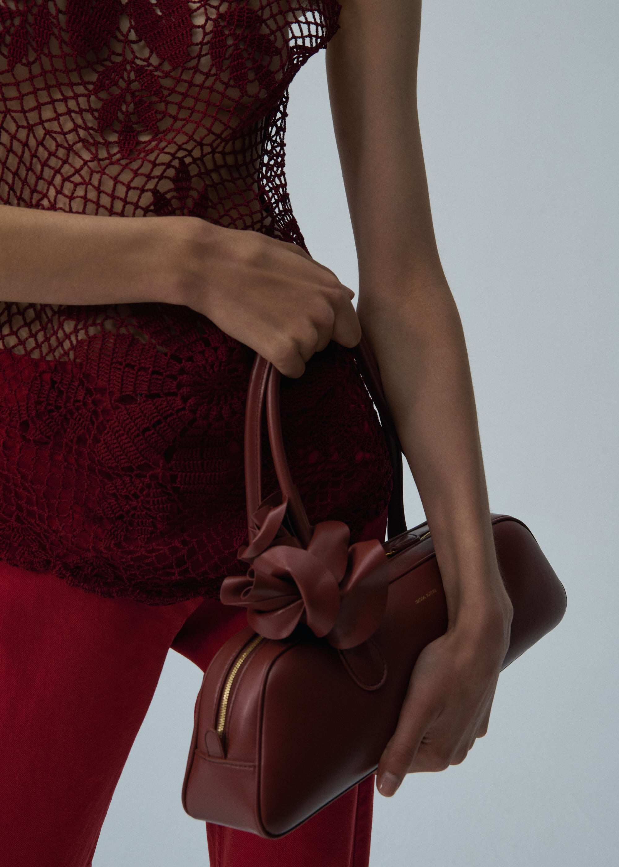 Brigitte trapeze bag in amber leather and gold - 5
