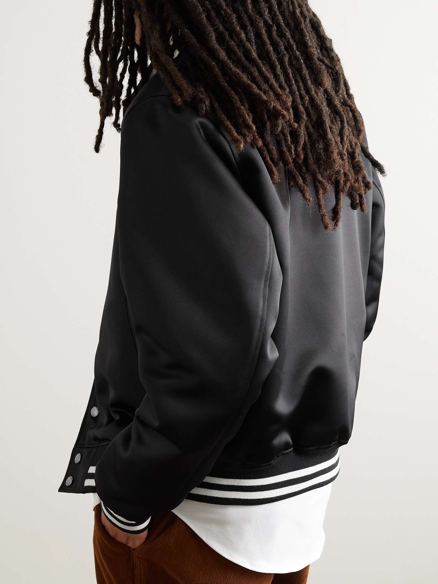 Logo-Appliquéd Satin Bomber Jacket - 4
