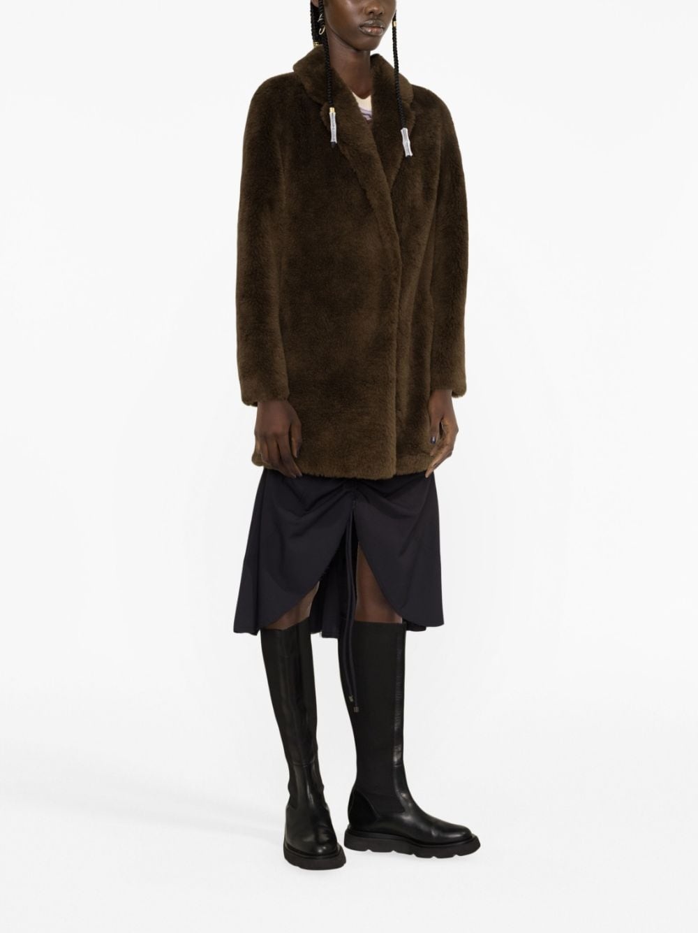 notched-collar single-breasted coat - 4