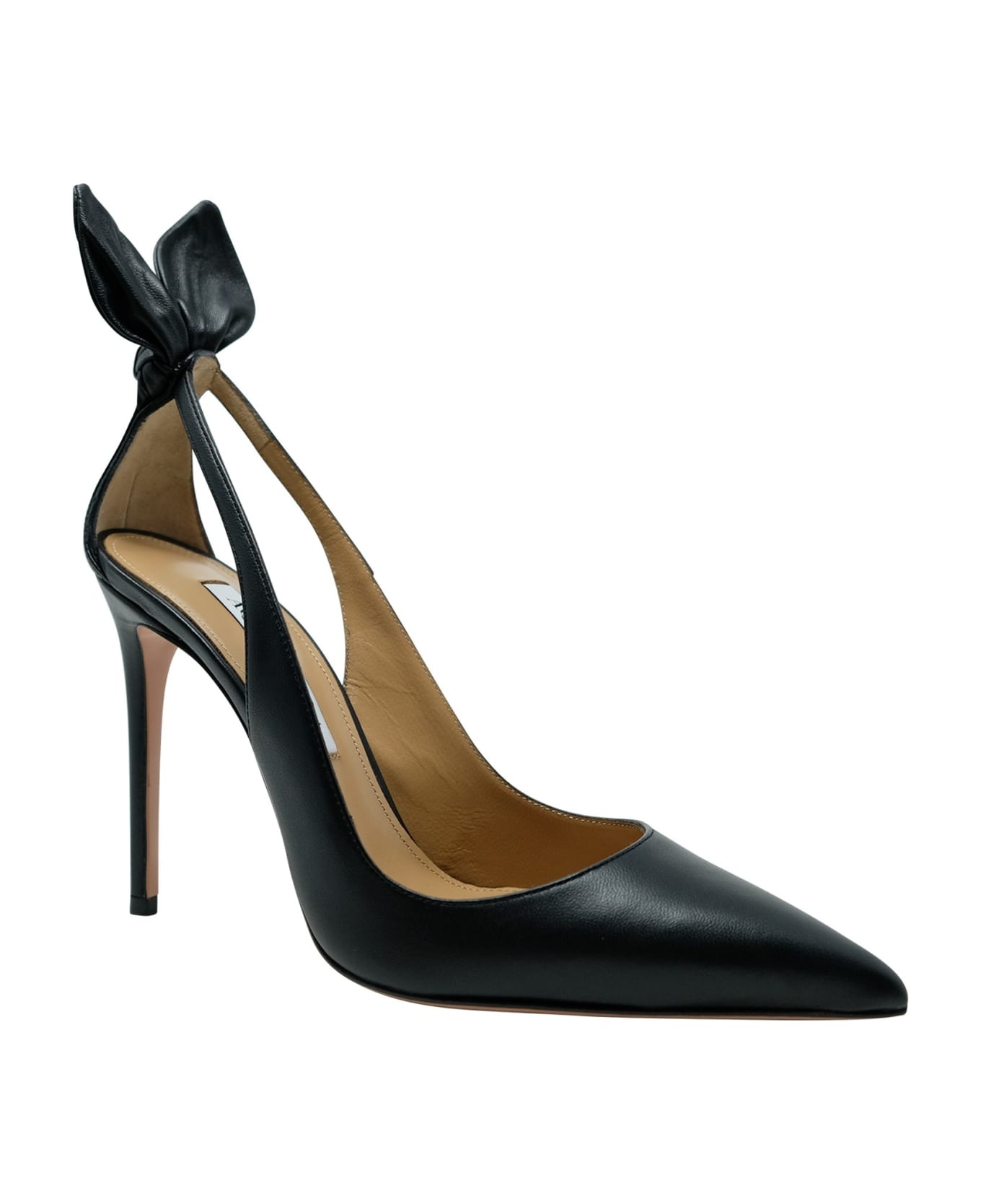 Aquazzura Black Leather Bow Tie Pump 105 Pumps - 2