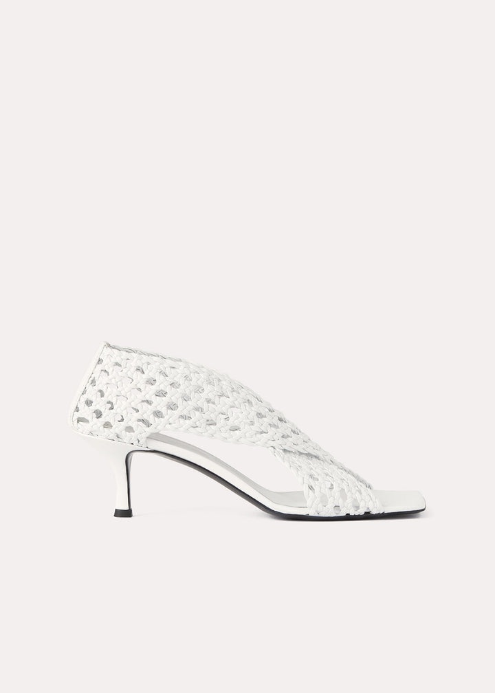 The Leather Crochet Sandal white - 1