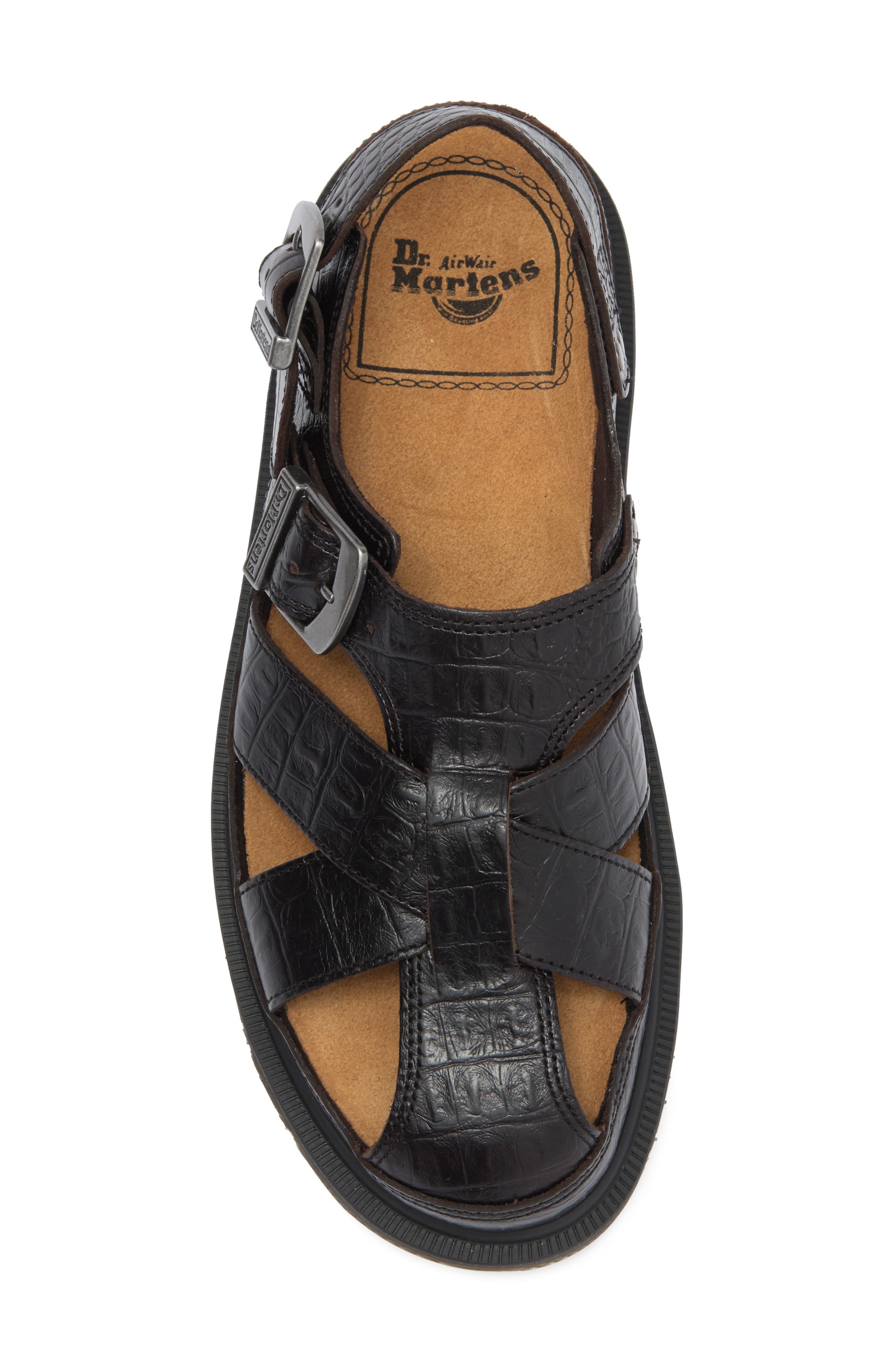 Dr. Martens Archive Fisherman Sandal in Dark Brown Aniline Croc Emboss at Nordstrom - 5